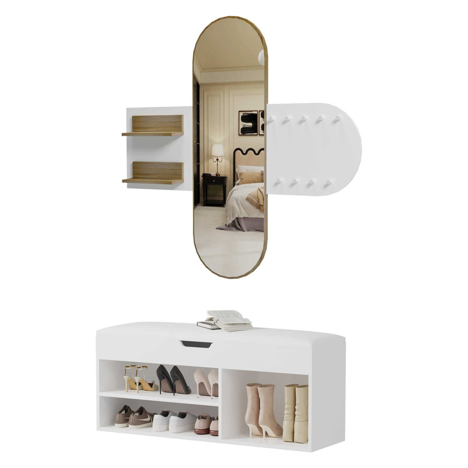set-eisodoy-2tmch-fb92127602-melamini-se Σετ Εισοδου 2τμχ Cheryl HM21276.02 Μελαμινη Σε Λευκο--Sonama - Image 1