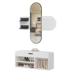 Σετ Εισοδου 2τμχ Cheryl HM21276.01 Μελαμινη Σε Λευκο--Οψη Μαυρο Μαρμαρο