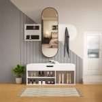 Σετ Εισοδου 2τμχ Cheryl HM21276.01 Μελαμινη Σε Λευκο--Οψη Μαυρο Μαρμαρο - Image 2