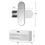Σετ Εισοδου 2τμχ Cheryl HM21276.01 Μελαμινη Σε Λευκο--Οψη Μαυρο Μαρμαρο - Image 3