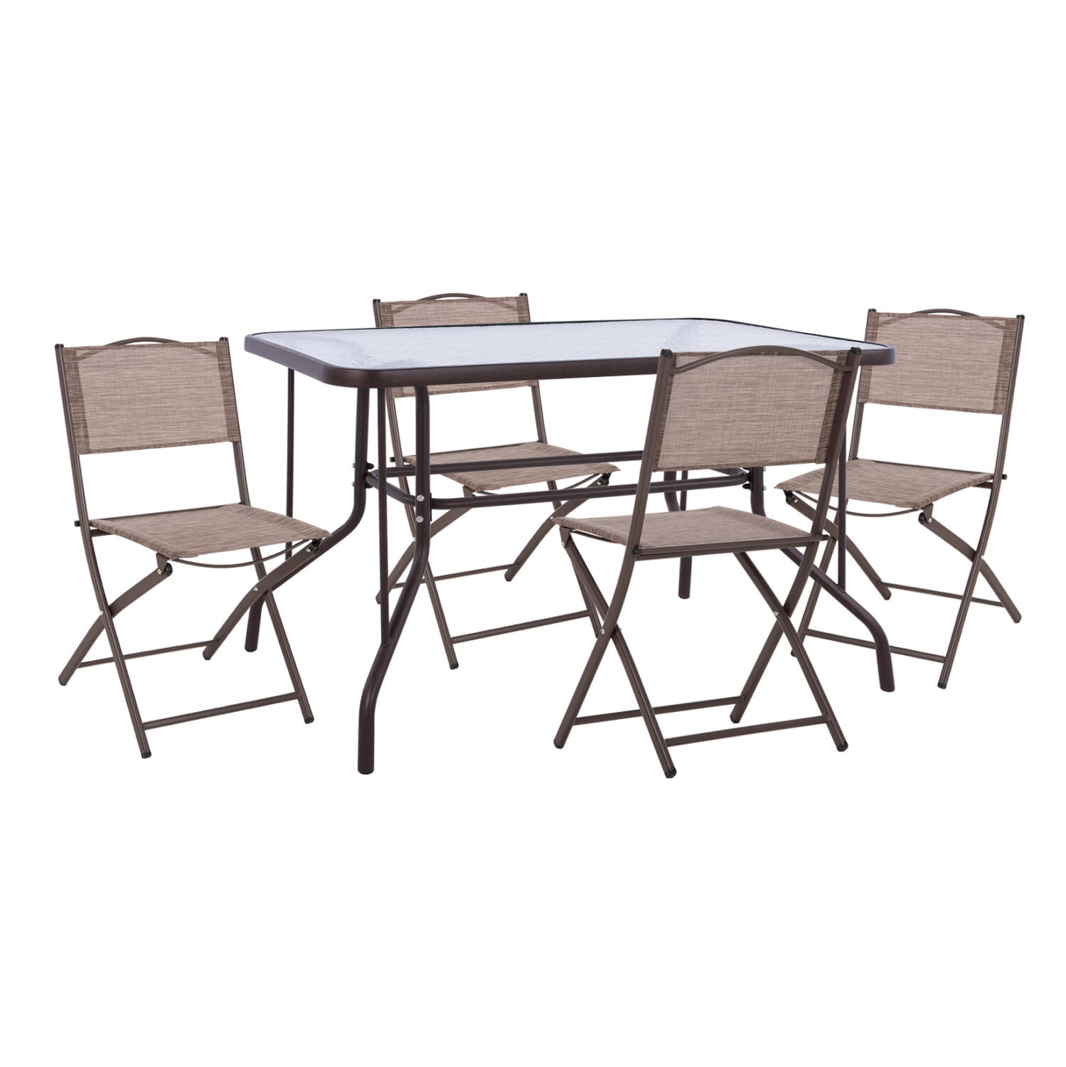 set-exchoroy-5tmch-fb921034-metalliko-tr Σετ Εξ.χωρου 5τμχ Mag HM21033.02 Τραπεζι Adam & 4 Πτυσσομενες Καρεκλες-Καφε - Image 1