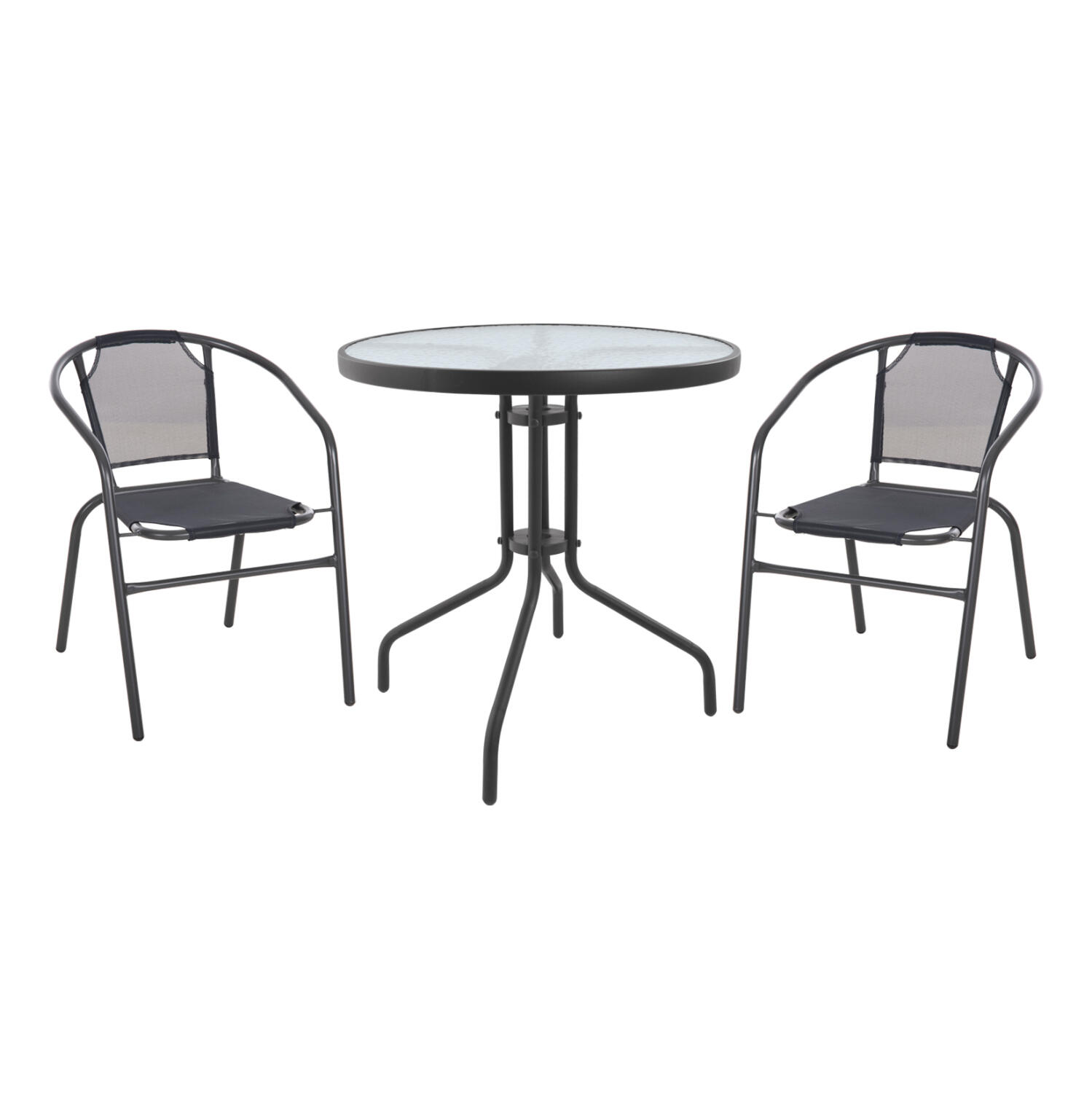 set-exot-choroy-3tmch-fb910711-gkri-meta Σετ Εξωτ. Χωρου 3τμχ HM10711.01 Γκρι Μεταλλο-Γυαλι Ασφαλειας-Γκρι Textilene - Image 1
