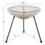 Σετ Εξωτερικου Χωρου 3τμχ Acapulco HM11861.03 P.e.rattan Εκρου-Μεταλλο Σε Μαυρο - Image 2