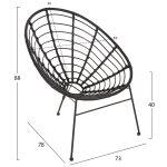 Σετ Εξωτερικου Χωρου 3τμχ Allegra HM21047.12 Μαυρο Συνθ.rattan & Μεταλλο - Image 3