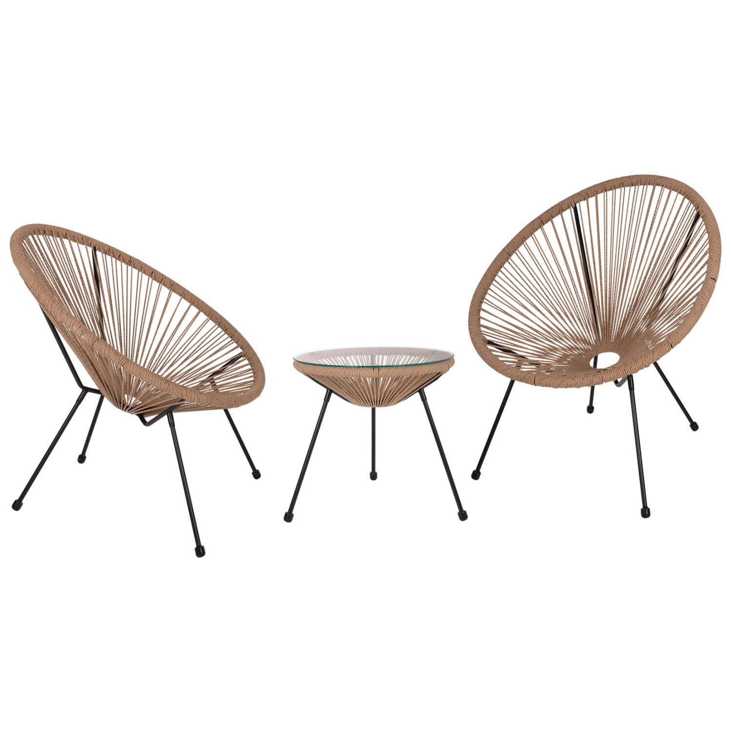 set-exoterikoy-choroy-3tmch-fb921100-twi Σετ Εξωτερικου Χωρου 3τμχ Acapulco HM21100 Twisted Wicker-Μεταλλο - Image 1