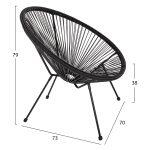 Σετ Εξωτερικου Χωρου 3τμχ Acapulco HM21101 P.e.rattan-Μεταλλο Σε Μαυρο - Image 2
