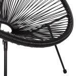 Σετ Εξωτερικου Χωρου 3τμχ Acapulco HM21101 P.e.rattan-Μεταλλο Σε Μαυρο - Image 7