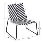 Σετ Lounge 3tmx Εξ.χωρου Pony HM21193 Μεταλλο Σε Γκρι--Συνθ.rattan Σε Λευκο-Μαυρο - Image 3