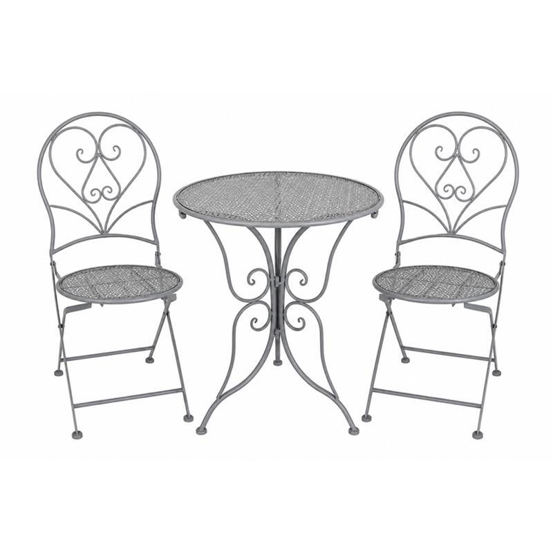 set-metalliko-trapezi-kipoy-fylliana-me-2-karekles-byron-gkri-60x70ek1788420902 Σετ Μεταλλικο Τραπεζι Κηπου Fylliana Με 2 Καρεκλες Byron Γκρι 60x70εκ - Image 1