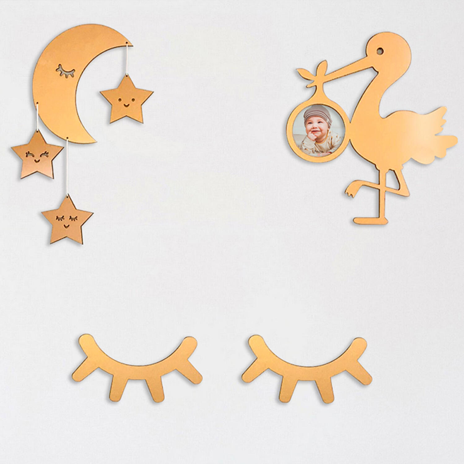 set-paidika-diakosmitika-toichoy-fb99207 Σετ Παιδικα Διακοσμητικα Τοιχου Harsha HM9207 Ξυλο Σε Φυσικο 50χ35εκ. - Image 1