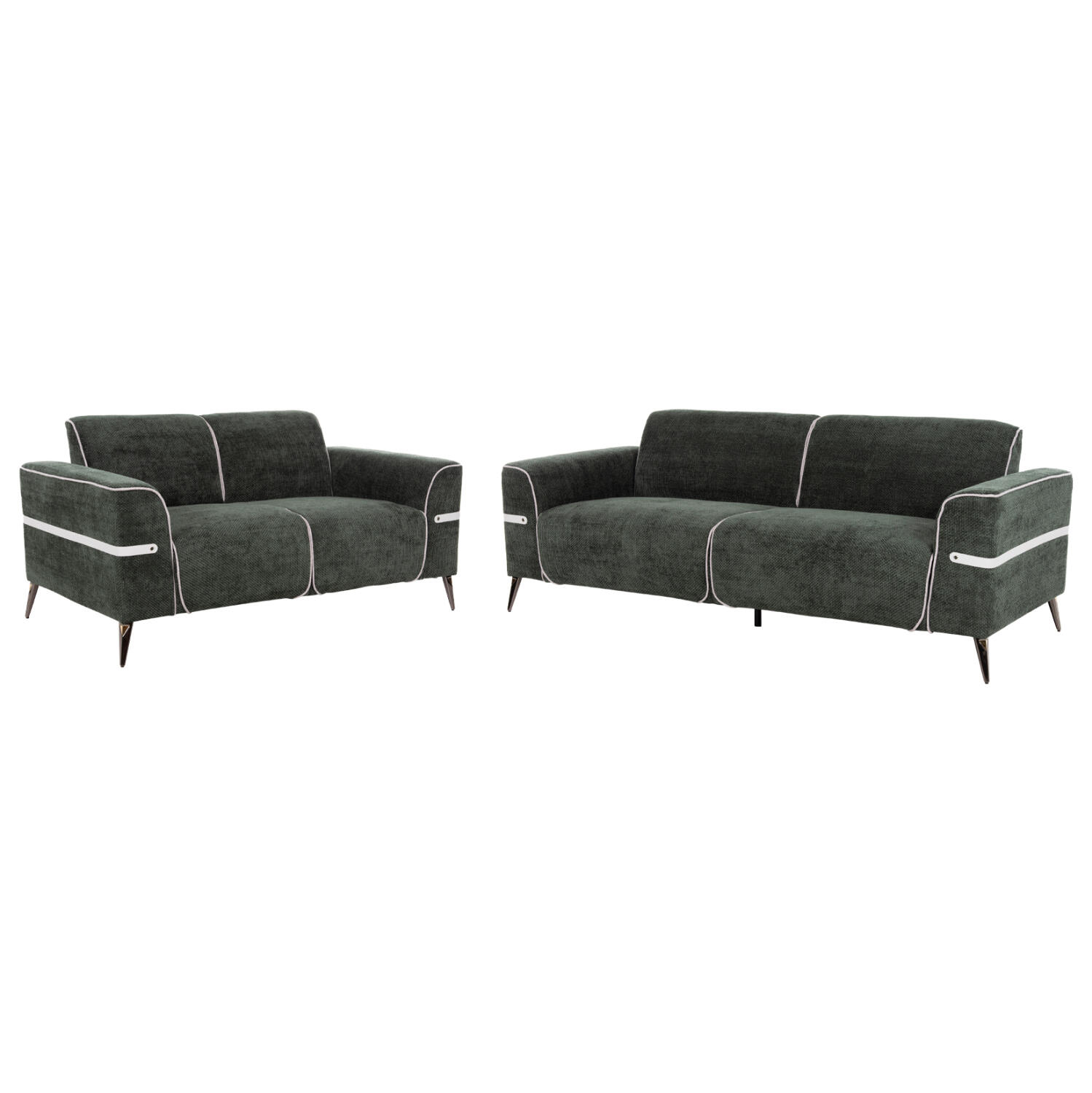 set-saloni-2tmch-3th2th-fb9607003-prasin Σετ Σαλονι 2τμχ 3θ+2θ Ferin HM6070.03 Πρασινο Υφασμα Με Μεταλλικα Ποδια - Image 1