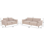 Σετ Σαλονι 2τμχ 3θ+2θ Ferin HM6070.12 Εκρου Υφασμα Με Μεταλλικα Ποδια - Image 3