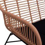 Σετ Σαλονι 4τμχ Allegra HM5460 Μεταλλο & Wicker Σε Μπεζ Χρωμα - Image 8
