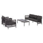 Σετ Σαλονι 4τμχ Sondra HM6251.01 Αλουμινιο-Σχοινι-Μαξιλαρια Σε Γκρι - Image 6