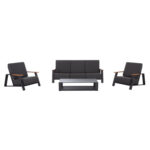 Σετ Σαλονι 4τμχ Laith HM6551.01 Αλουμινιο & Μαξιλαρια Γκρι