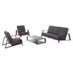 Σετ Σαλονι 4τμχ Laith HM6551.01 Αλουμινιο & Μαξιλαρια Γκρι - Image 5