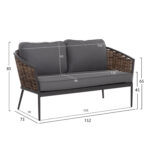 Σετ Σαλονι 4τμχ Cassian HM6552.01 Αλουμινιο & Μαξιλαρια Γκρι-Μπεζ P.e.rattan - Image 2