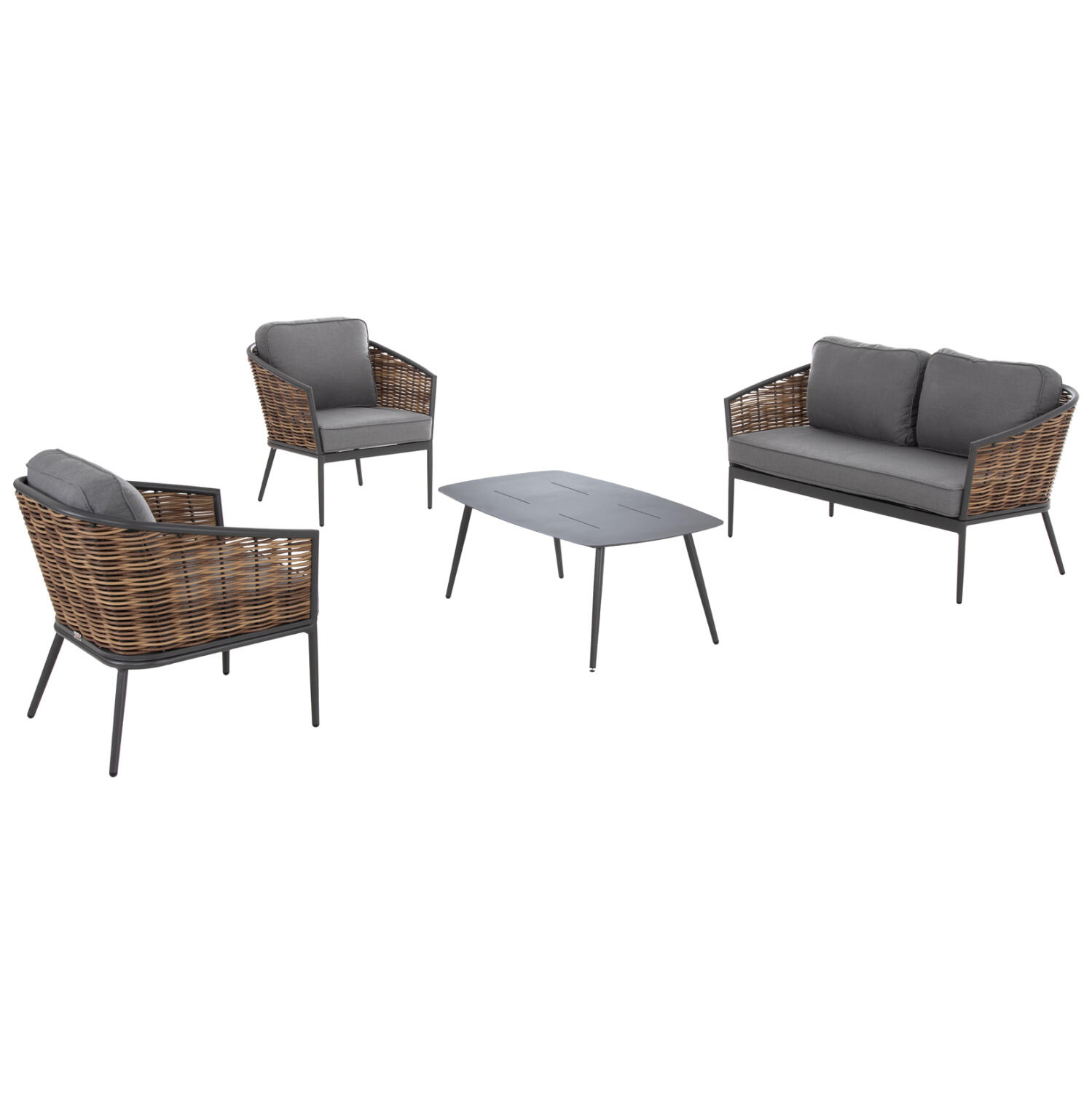 set-saloni-4tmch-fb9655201-aloyminio-max Σετ Σαλονι 4τμχ Cassian HM6552.01 Αλουμινιο & Μαξιλαρια Γκρι-Μπεζ P.e.rattan - Image 1