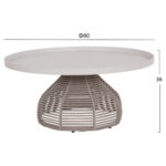 Σετ Σαλονι 5τμχ Driscoll ηm6473.02 Ivory Αλουμινιο--Μπεζ Σχοινι & Olefin Υφασμα - Image 4