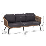 Σετ Σαλονι 5τμχ Stern HM6555.01 Γκρι Αλουμινιο & Olefin--Twist Wicker Σε Φυσικο - Image 2