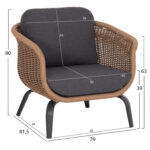 Σετ Σαλονι 5τμχ Stern HM6555.01 Γκρι Αλουμινιο & Olefin--Twist Wicker Σε Φυσικο - Image 3