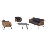 Σετ Σαλονι 5τμχ Stern HM6555.01 Γκρι Αλουμινιο & Olefin--Twist Wicker Σε Φυσικο - Image 6