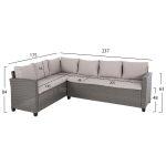 Σετ Σαλονι Γωνια & Τραπεζι Carson HM6078.01 Γκρι Συνθ.rattan-Μαξιλαρια - Image 2