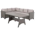Σετ Σαλονι Γωνια & Τραπεζι Carson HM6078.01 Γκρι Συνθ.rattan-Μαξιλαρια - Image 4