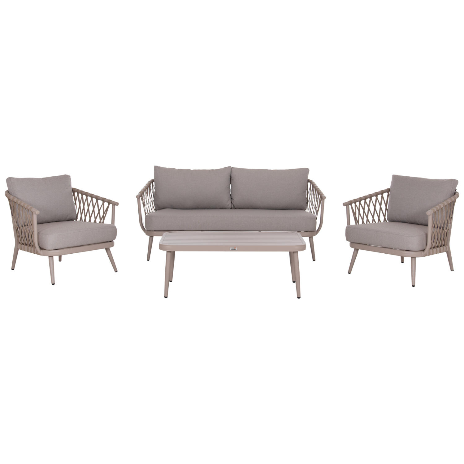 set-saloni-exchoroy-4-theseon-fb9650502- Σετ Σαλονι Εξ.χωρου 4 Θεσεων Willa HM6505.02 Αλουμινιο-Σχοινι Μπεζ--Μαξιλαρια Γκρι - Image 1