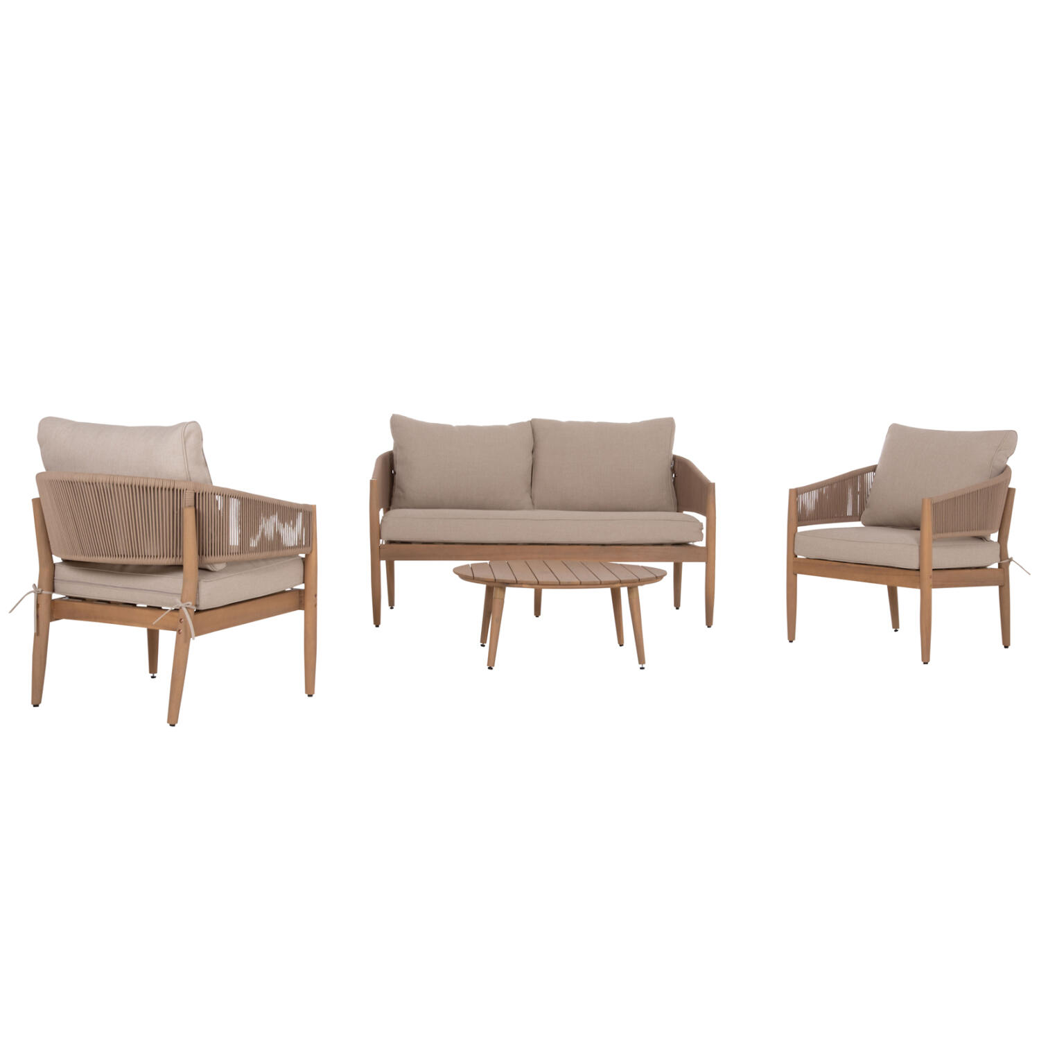 set-saloni-exchoroy-4tmch-fb96416-xylo-a Σετ Σαλονι Εξ.χωρου 4τμχ Kanu HM6416 Ξυλο Ακακιας-Μεταλλο-Σχοινι -- Μπεζ - Image 1