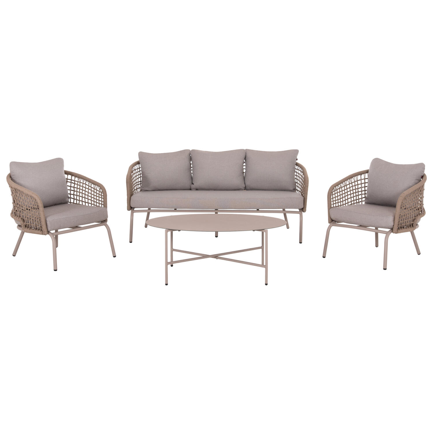 set-saloni-exchoroy-5th-fb8650802-aloymi Σετ Σαλονι Εξ.χωρου 5θ Elowen HM6508.02 Αλουμινιο-Σχοινι Μπεζ--Μαξιλαρια Γκρι - Image 1