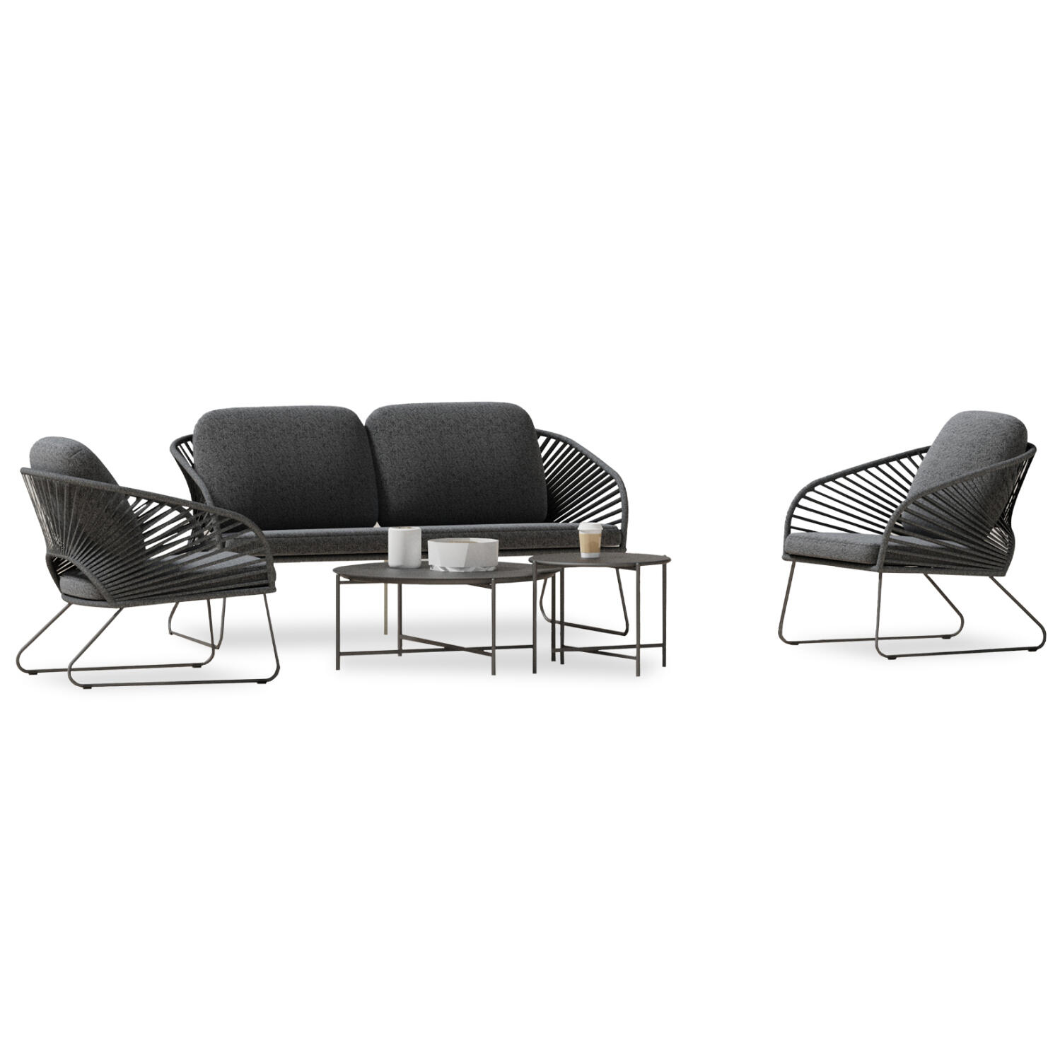 set-saloni-exchoroy-5tmch-fb9650401-meta Σετ Σαλονι Εξ.χωρου 5τμχ Vermont HM6504.01 Μεταλλο-Σχοινι-Γυαλι--Γκρι - Image 1