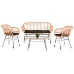Σετ Σαλονι Εξωτερικου Χωρου 4τμχ Allegra HM21052 Wicker-Μεταλλο - Image 10