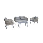 Σετ Σαλονι Κηπου 4 Τεμαχια Fylliana Casablanca Γκρι Χρωμα 155x72x68εκ