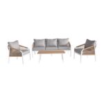 Σετ Σαλονι Κηπου 4τμχ Fylliana Marrakesh Λευκο Χρωμα 189x73x72εκ
