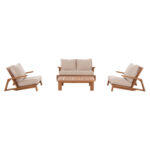 Σετ Σαλονι Lounge 4τμχ Mirex HM6521 Ξυλο Ακακιας--Πολυεστερικα Μαξιλαρια Εκρου - Image 5