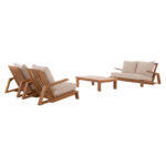 Σετ Σαλονι Lounge 4τμχ Mirex HM6521 Ξυλο Ακακιας--Πολυεστερικα Μαξιλαρια Εκρου - Image 7
