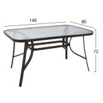 Σετ Τραπεζαρια 5τμχ 140x80 & 4 Πολυθρονες Bamboo Look Καφε - Image 2