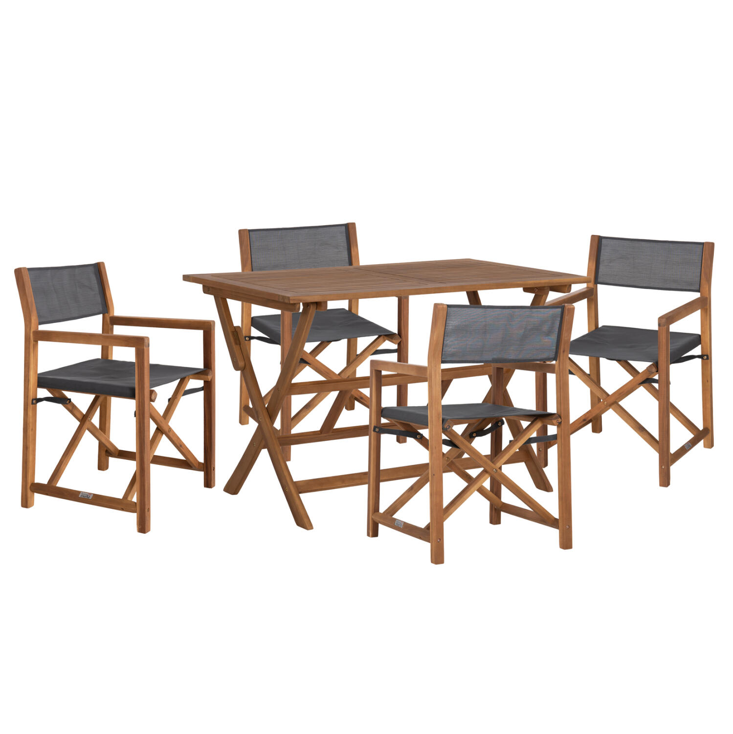 set-trapezarias-5tmch-exchoroy-fb9109850 Σετ Τραπεζαριας 5τμχ Εξ.χωρου Soul HM10985.01 Ξυλο Ακακιας--Γκρι Textilene - Image 1