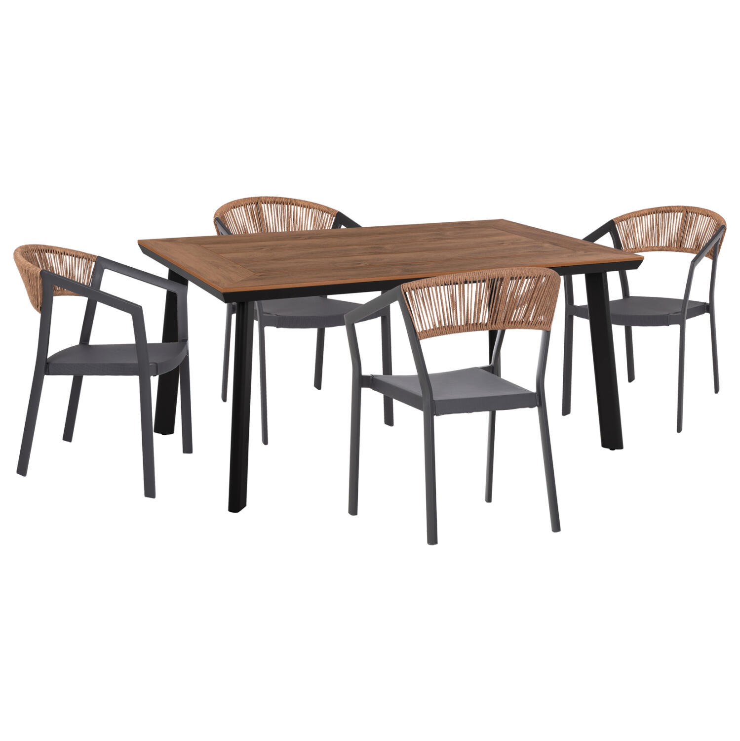set-trapezarias-5tmch-fb91083201-karekle Σετ Τραπεζαριας 5τμχ Danat HM10832.01 Καρεκλες & Τραπεζι Αλουμ.-Polywood-Γκρι - Image 1