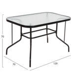 Σετ Τραπεζαριας 5τμχ Adam HM10896.03 Τραπεζι 120x70εκ & 4 Πολυθρονες--Μαυρο - Image 2