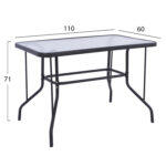 Σετ Τραπεζαριας 5τμχ Adam HM10897.01 Τραπεζι 110x60εκ & 4 Πολυθρονες--Γκρι - Image 2