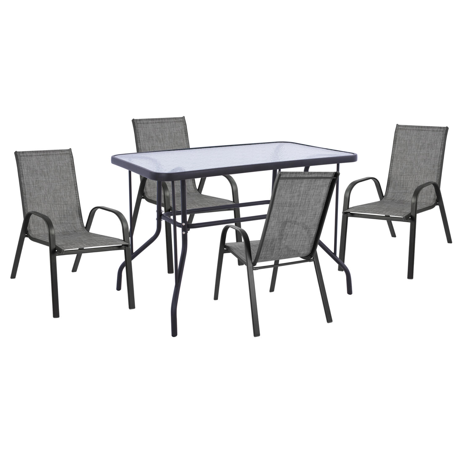 set-trapezarias-5tmch-fb91089701-trapezi Σετ Τραπεζαριας 5τμχ Adam HM10897.01 Τραπεζι 110x60εκ & 4 Πολυθρονες--Γκρι - Image 1