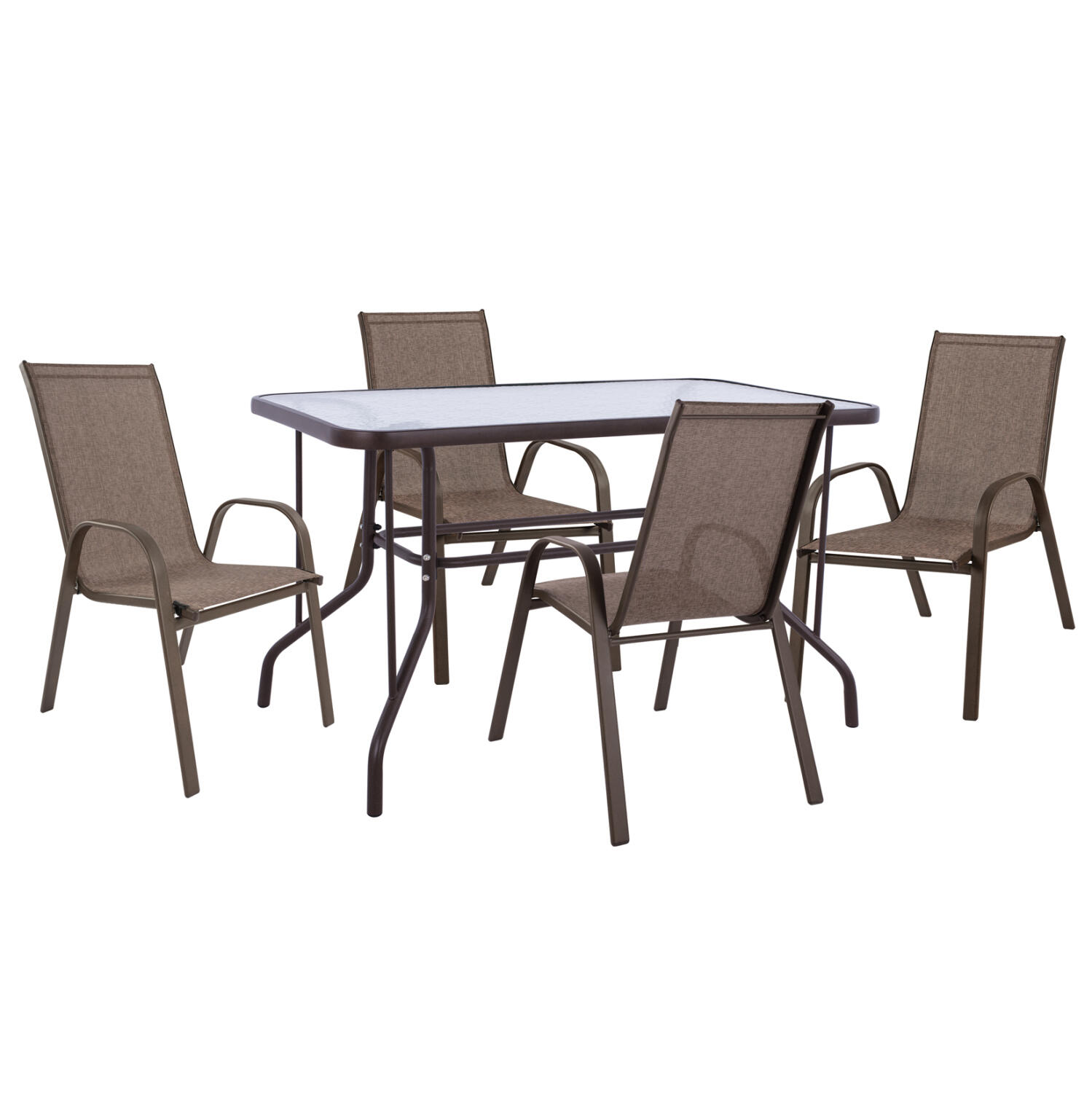 set-trapezarias-5tmch-fb91089702-trapezi Σετ Τραπεζαριας 5τμχ Adam HM10897.02 Τραπεζι 110x60εκ & 4 Πολυθρονες--Καφε - Image 1