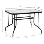 Σετ Τραπεζαριας 5τμχ Adam HM10897.03 Τραπεζι 110x60εκ & 4 Πολυθρονες--Μαυρο - Image 2