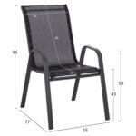 Σετ Τραπεζαριας 5τμχ Adam HM10897.03 Τραπεζι 110x60εκ & 4 Πολυθρονες--Μαυρο - Image 3