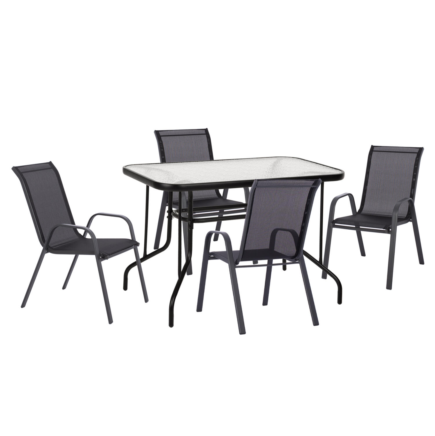 set-trapezarias-5tmch-fb91089703-trapezi Σετ Τραπεζαριας 5τμχ Adam HM10897.03 Τραπεζι 110x60εκ & 4 Πολυθρονες--Μαυρο - Image 1