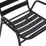 Σετ Τραπεζαριας 5τμχ Adam HM21219.01 Καρεκλες Μεταλλικες & Τραπεζι 110x60 Μαυρο - Image 4