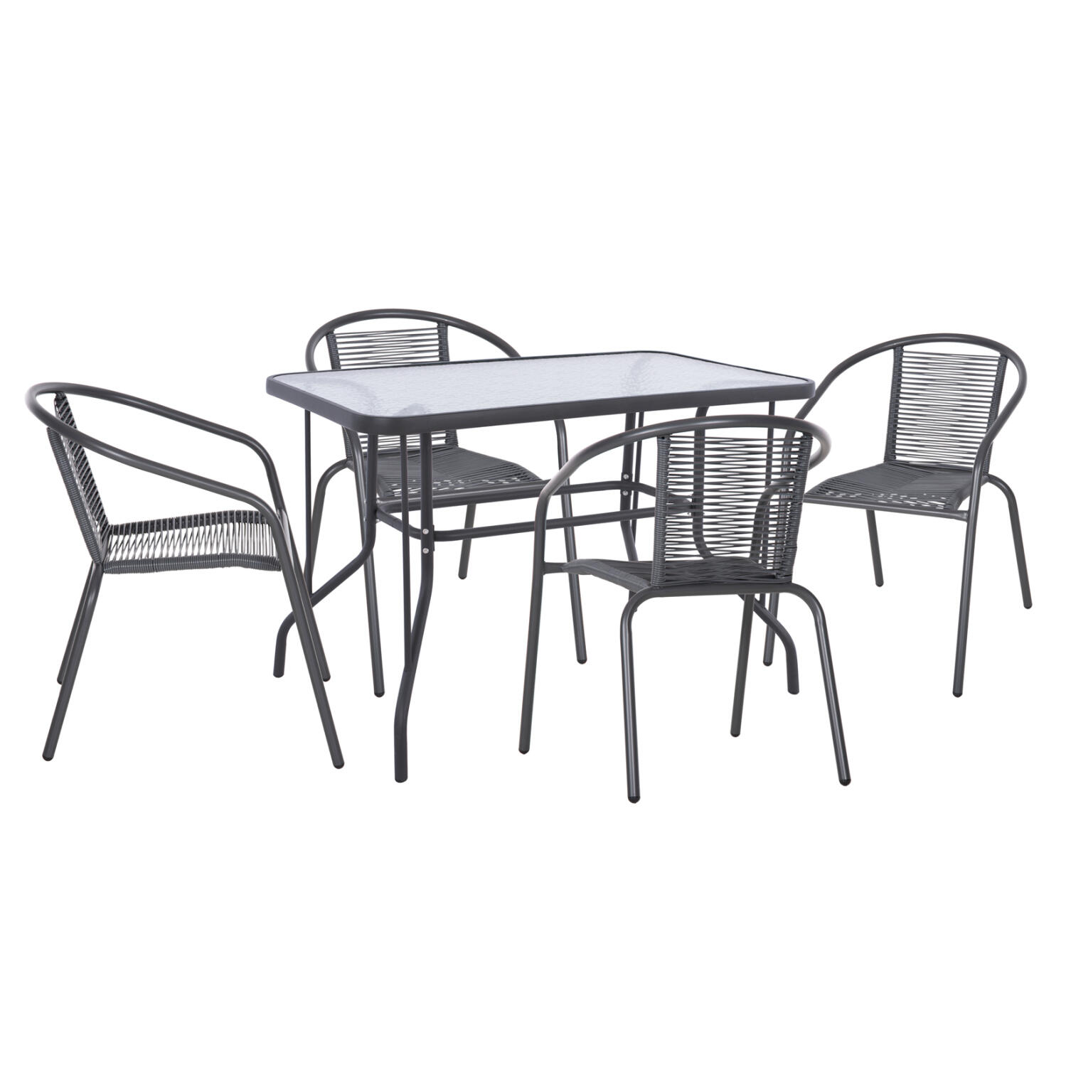 set-trapezarias-5tmch-fb921222-karekles- Σετ Τραπεζαριας 5τμχ Swifter HM21222 Καρεκλες Μεταλικες & Τραπεζι 110x60 Γκρι - Image 1