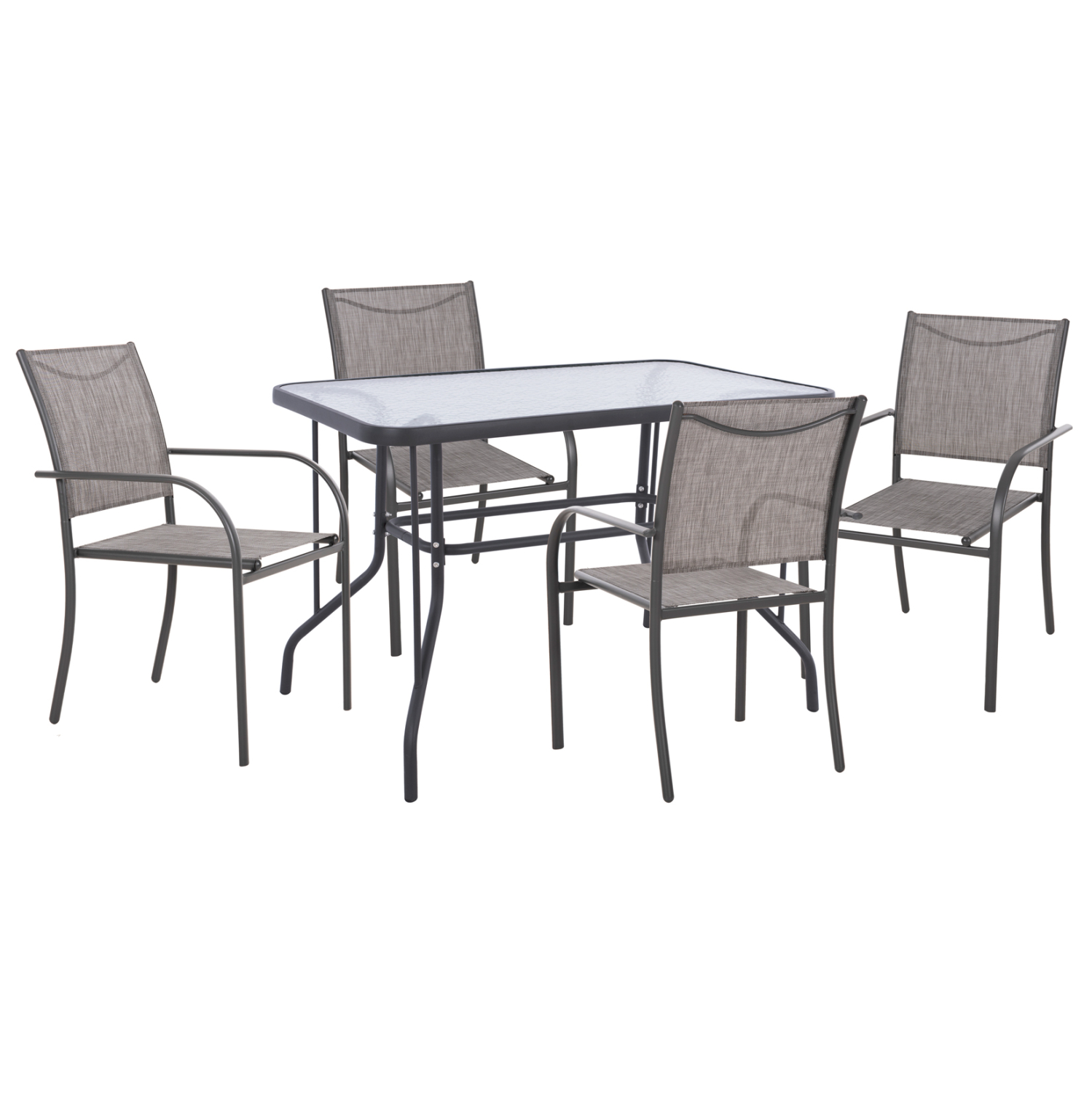 set-trapezarias-5tmch-fb921223-trapezi-4 Σετ Τραπεζαριας 5τμχ Redan HM21223 Τραπεζι & 4 Πολυθρονες Σε Γκρι - Image 1